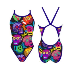 BAÑADOR NATACION MUJER HALOWEEN SKULLS (REVOLUTION)